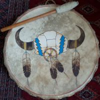Trommel handbemalt mit Schlegel