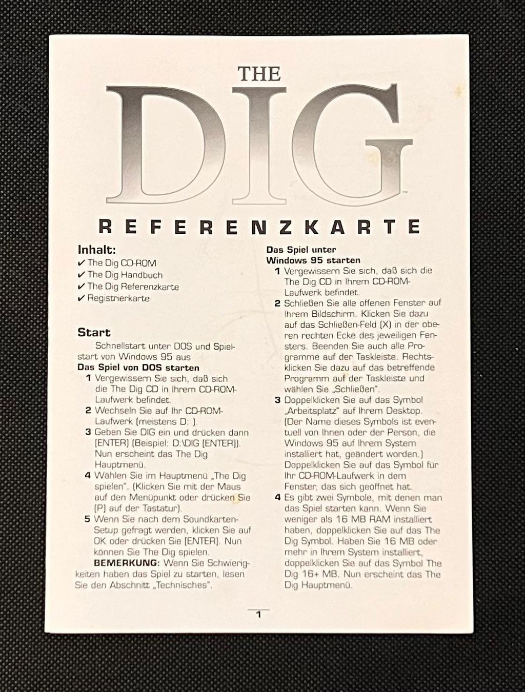 Spiele: PC Big Box Spiel The Dig – Gebraucht aus Schachen LU von retrogamer 5