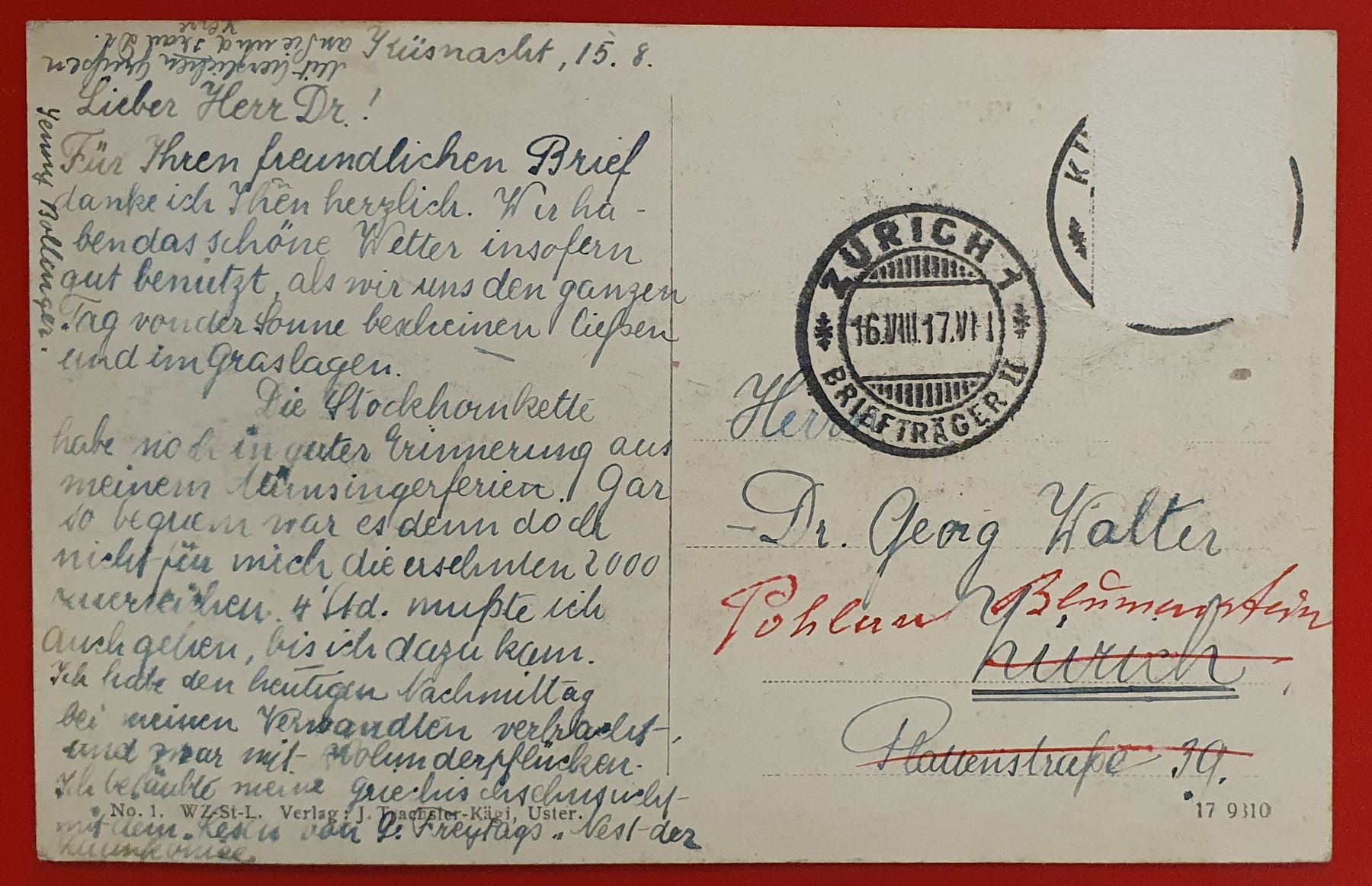 Cartoline postali: Küssnacht ZH 1917 – Usato da Kreuzlingen venduto da Rschweiz1 1