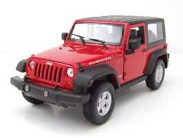 Jeep Wrangler JK 2007-2018 rot / schwarz      1:24 von Welly