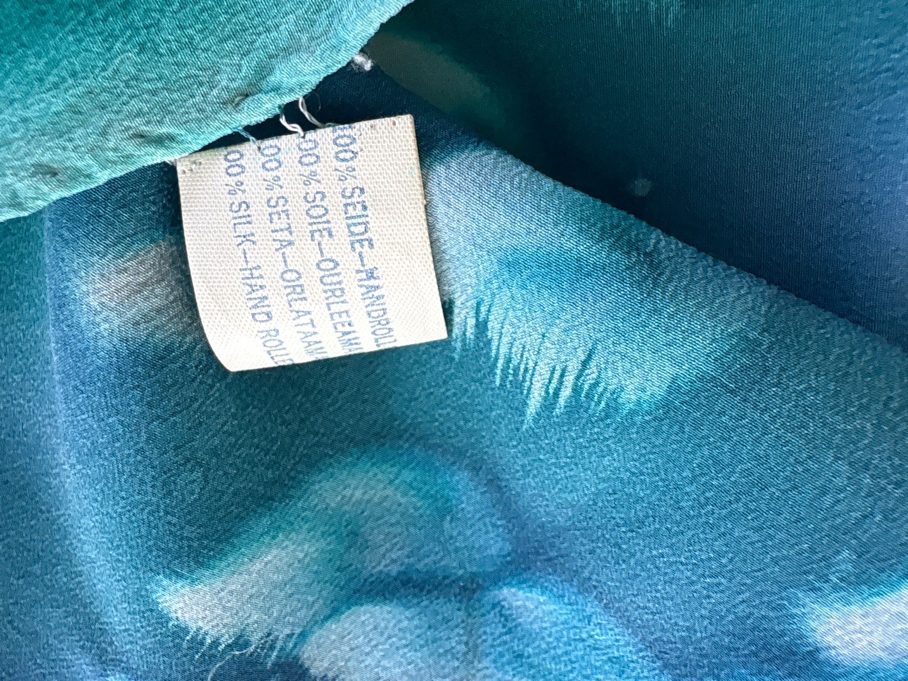 Foulards, Tücher & Schals: Seiden-Halstuch blau-grün – Gebraucht aus Schübelbach von S1CH 2