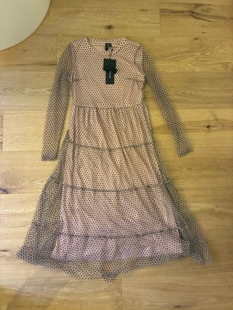 Vero Moda Kleid gepunktet rosa schwarz Grösse XS neu