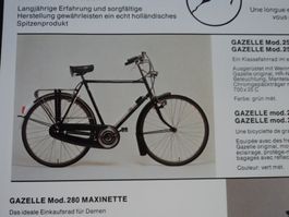 Prospekt Gazelle Fahrräder Velo 1981