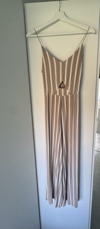 Amisu Sommer Jumpsuit, Gr. 36, Beige/Weiss Gestreift
