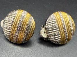 Elegante Gold und Silber Farben Vintage Clip Ohrringe