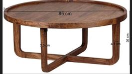 Runder Couchtisch aus Massivholz