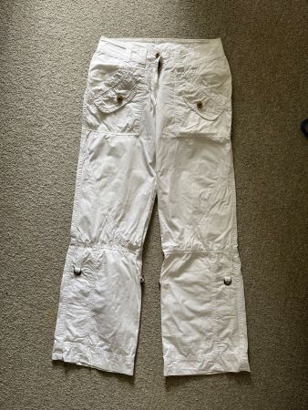 Sommer Hose Weiss Grösse 34 Cargo Style Top Zustand