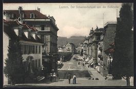 Luzern, Der Schweizerhofquai von der Hof