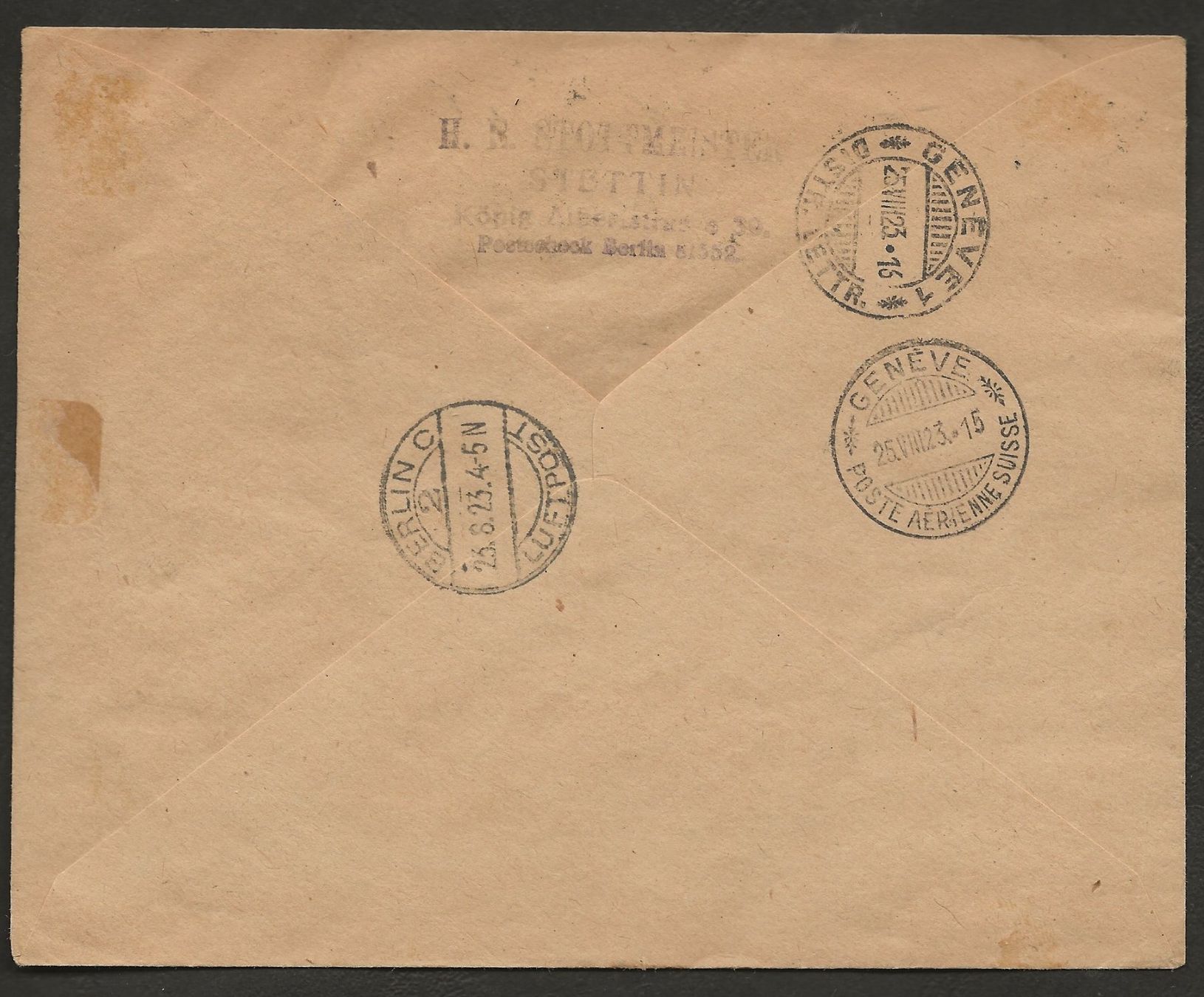 Tutti i francobolli: Flugpost 1923 Berlin München Genf Luftpost – Usato da Au ZH venduto da xelagreb01 1
