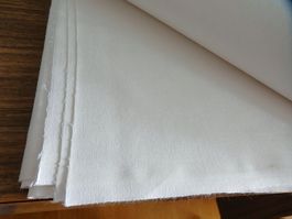 Stoff Baumwolle/Leinen weiss,  235 x 300 cm.