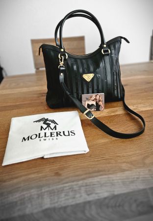 Maison Mollersus Handtasche "Monrose" Vinerus Black/ Gold