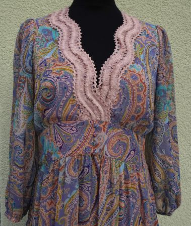 Kleid Claire Luise Gr 40 (38) Paisley Maxikleid rosa Chiffon