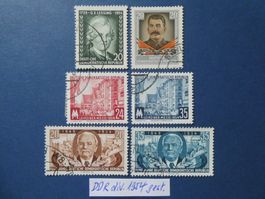 gemäss Bild, DDR 1954 kleines Lot gestempelt.