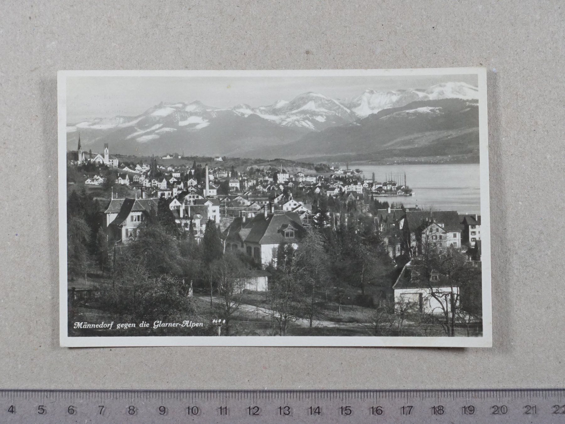 Ansichtskarten: Männedorf, 1937, gegen Glarner Alpen – Gebraucht aus Lenzburg von fh1