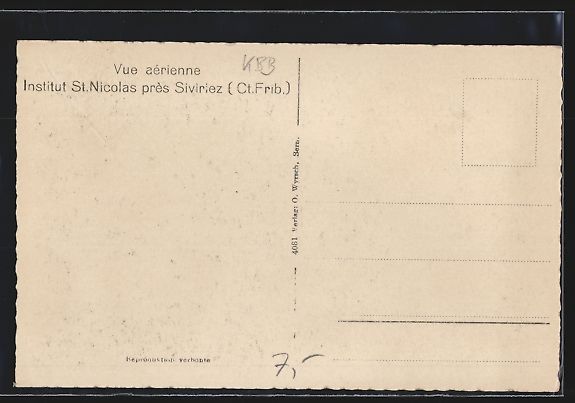 Ansichtskarten: Siviriez, Institut St. Nicolas, Fliegera – Gebraucht aus Berlin von bartko-reher 1