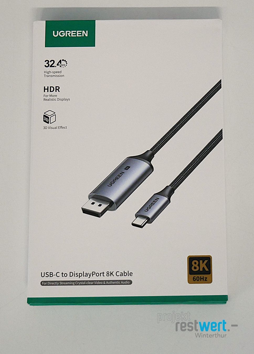 Ugreen Cavi: UGREEN USB-C Displayport 8K – Nuovo e nell'imballaggio originale da Winterthur venduto da Restwert_Winterthur