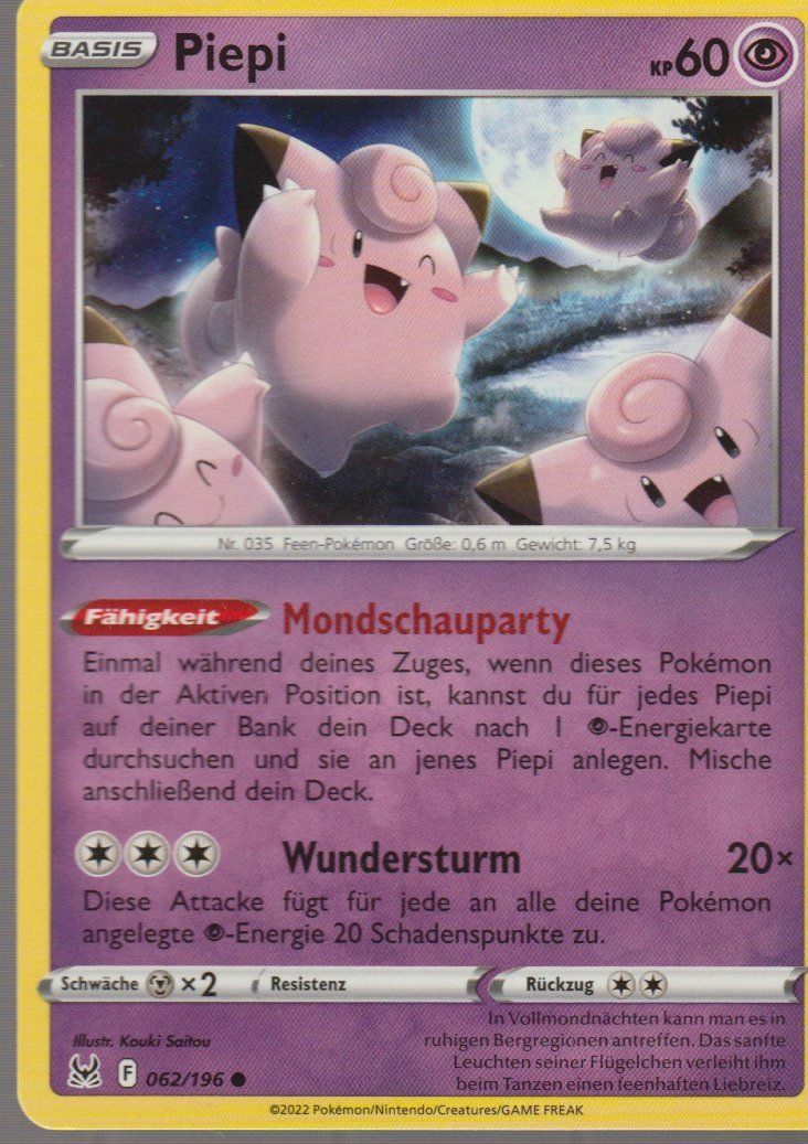 Pokémon Cartes à collectionner: TCG POKEMON Verlorener Ursprung DE LOR  062 Piepi – Neuf (Voir description) à Vezia par Aquarius_Age