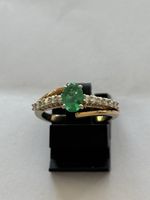 Ring Rotgold / Smaragd/Diamanten 18 Karat 