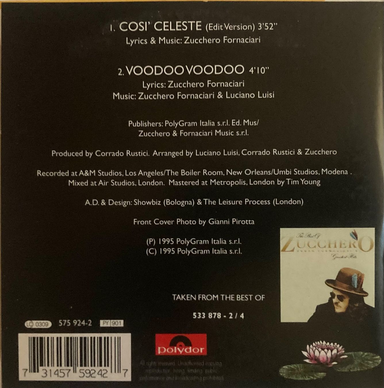 CD: ZUCCHERO - COSÌ CELESTE – Usato da Poliez-Pittet venduto da Newtown-Records 1