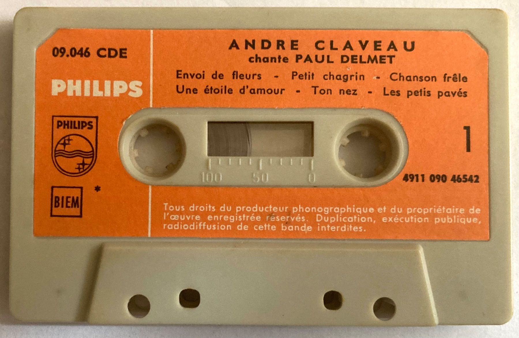Cassettes audio: ANDRÉ CLAVEAU - ANDRÉ CLAVEAU CHANTE DELMET – D'occasion à Poliez-Pittet par Newtown-Records 2
