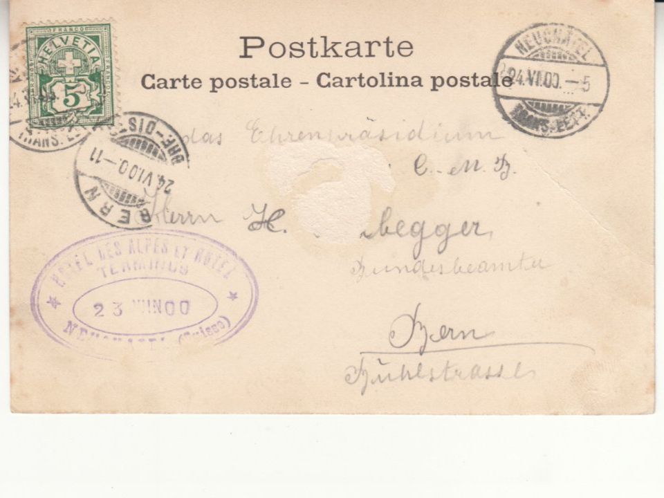 Ansichtskarten: Neuchâtel 1900 – Gebraucht aus Bürglen TG von StampGraf 1
