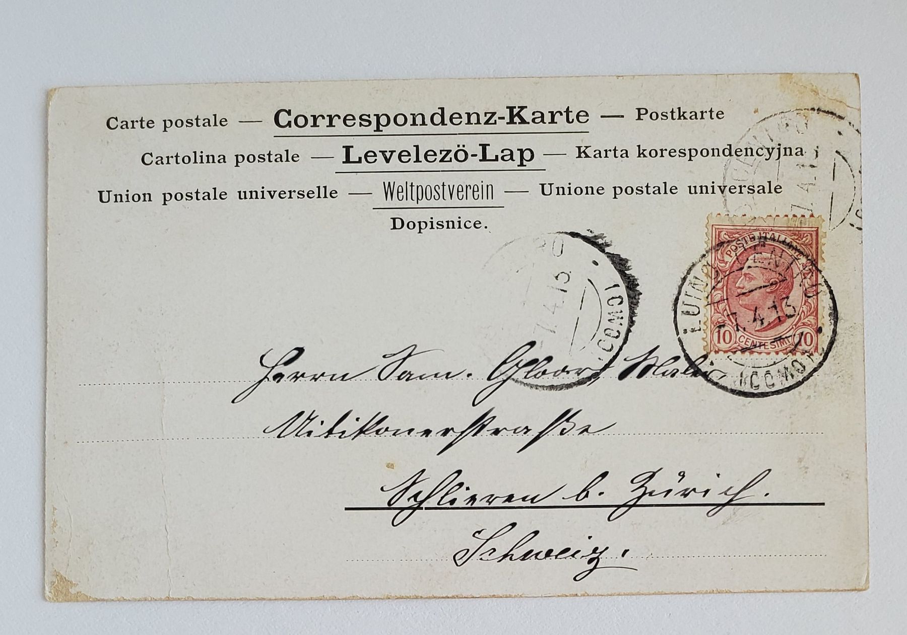 Cartoline postali: Alte Ansichtskarte Luino Piazza Vittorio Emanuele – Usato da Opfikon venduto da Diversamente 1