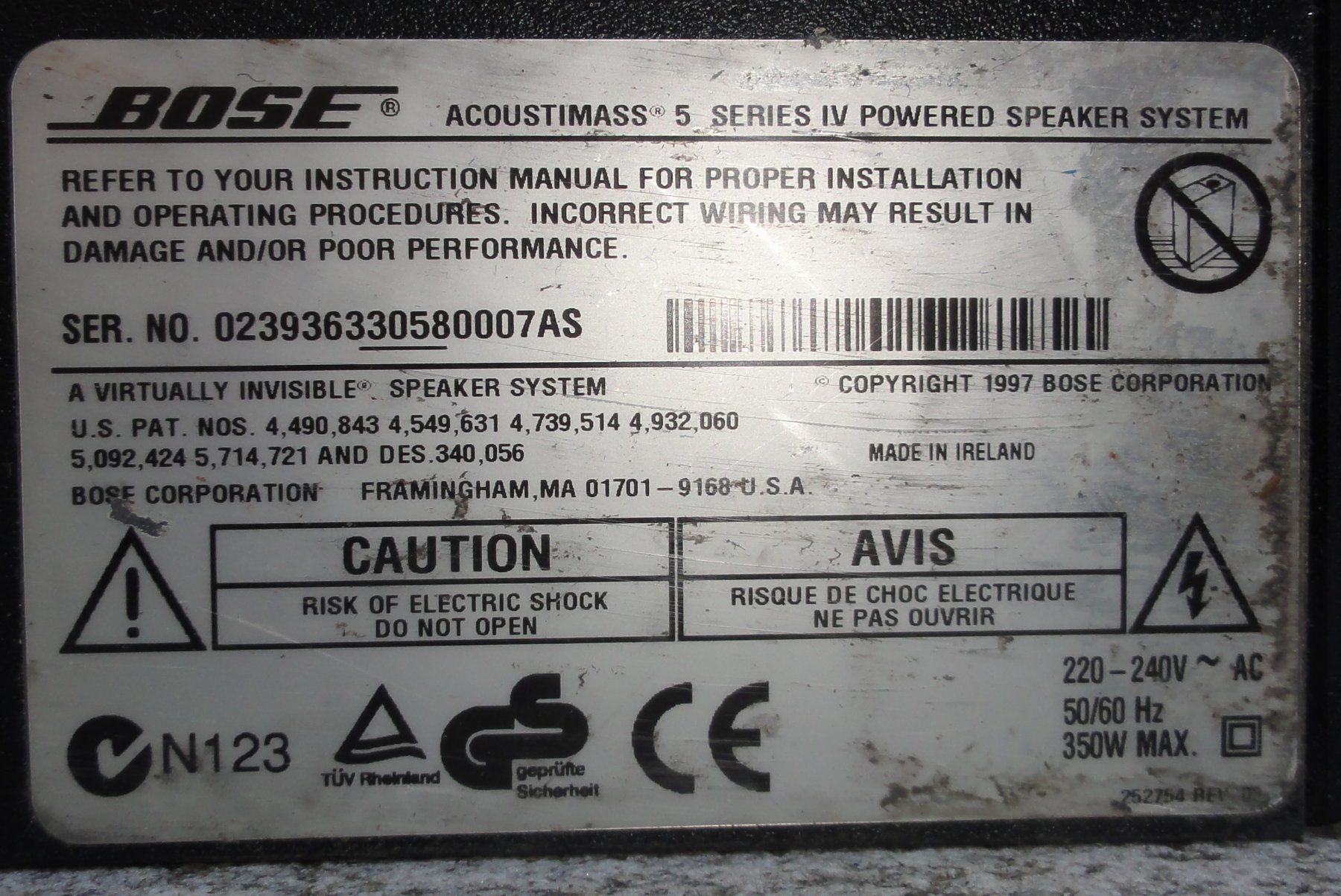 Bose Lautsprecher: Speaker Bose Acoustimass 5 – Gebraucht aus Bellinzona von Jimi59 3