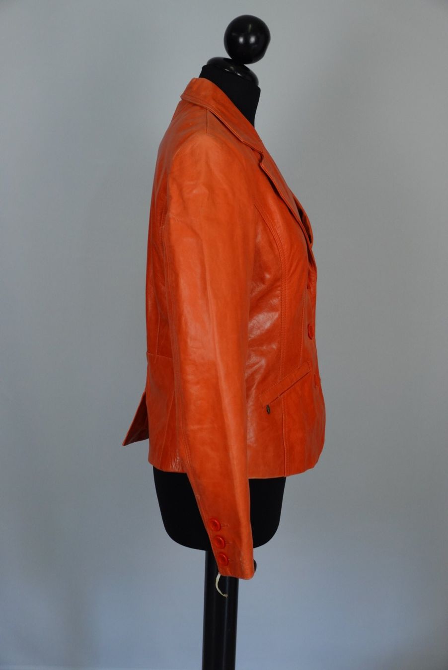 Giacche: Vintage Orange Genuine Leather Blazer Jacket – Usato da Lugano venduto da T.U.C. 5