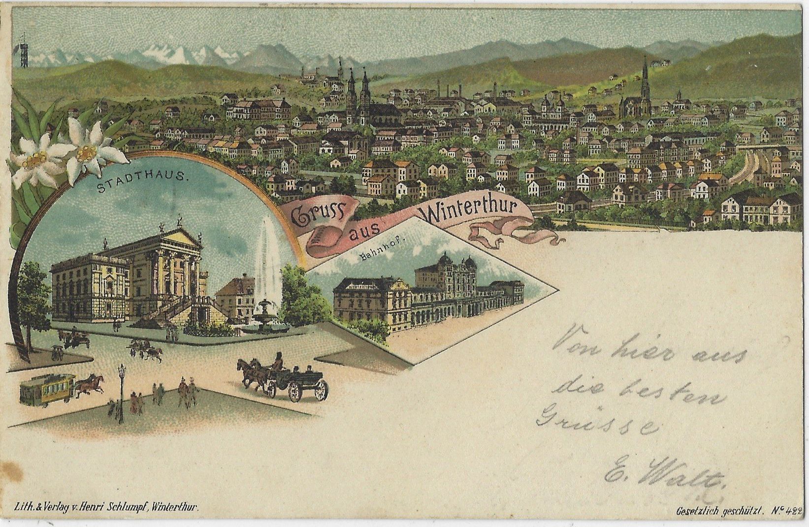 Cartoline postali: Gruss   aus   Winterthur – Usato da Bütschwil venduto da Jackson1A