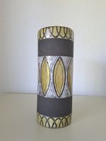 Vase Vintage Cylindrique Chic noir et jaune - 21 cm haut