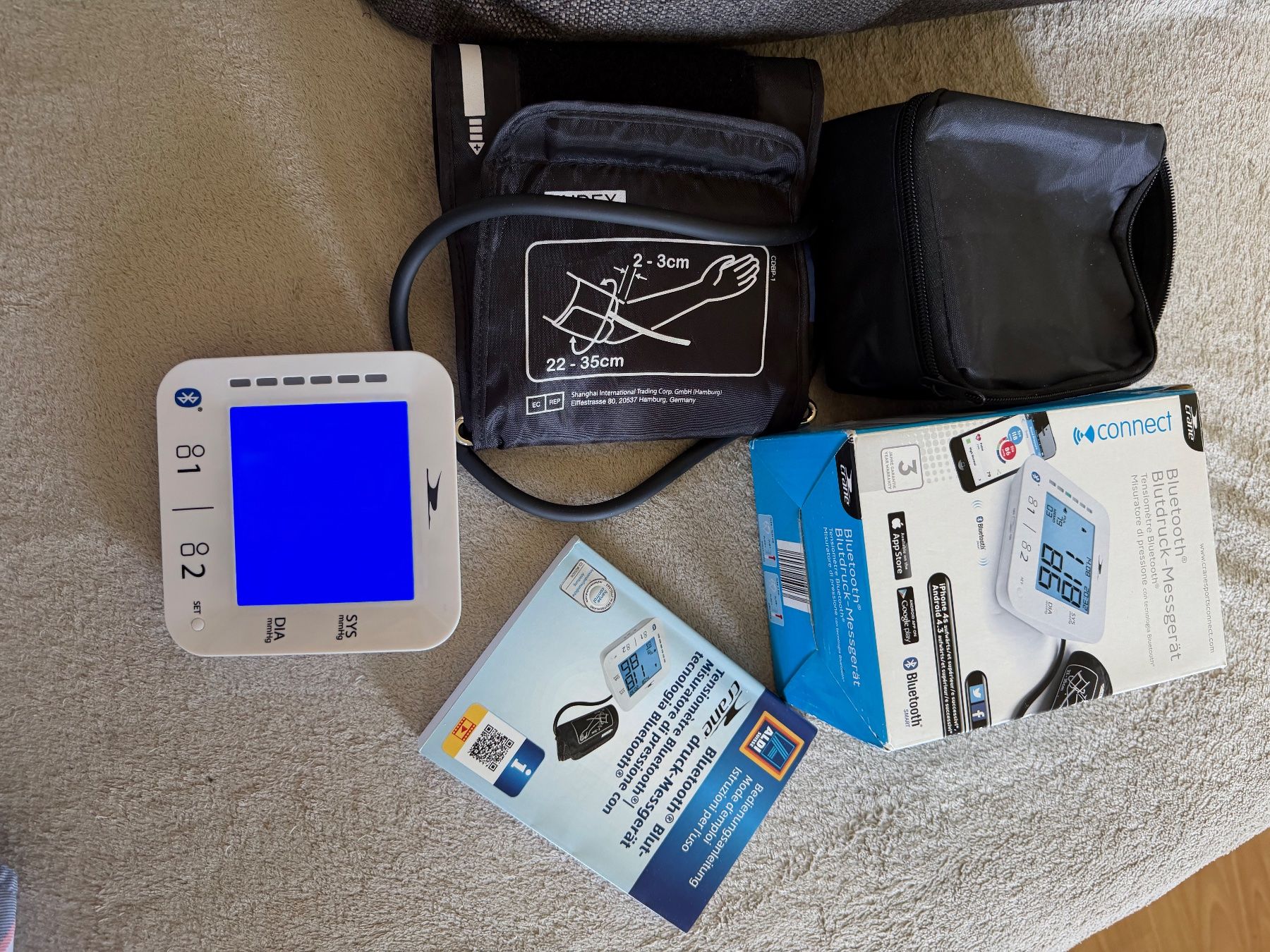 Appareils médicaux: CRANE  CONNECT Bluetooth -Blutdruckmessgerät – Neuf (Voir description) à Aarau par KorgPA 1