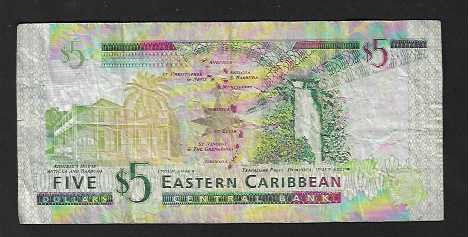 Banknoten: Eastern Caribbean  5  Dollars  Gebraucht – Gebraucht aus Gordola von coinsandnotes 1