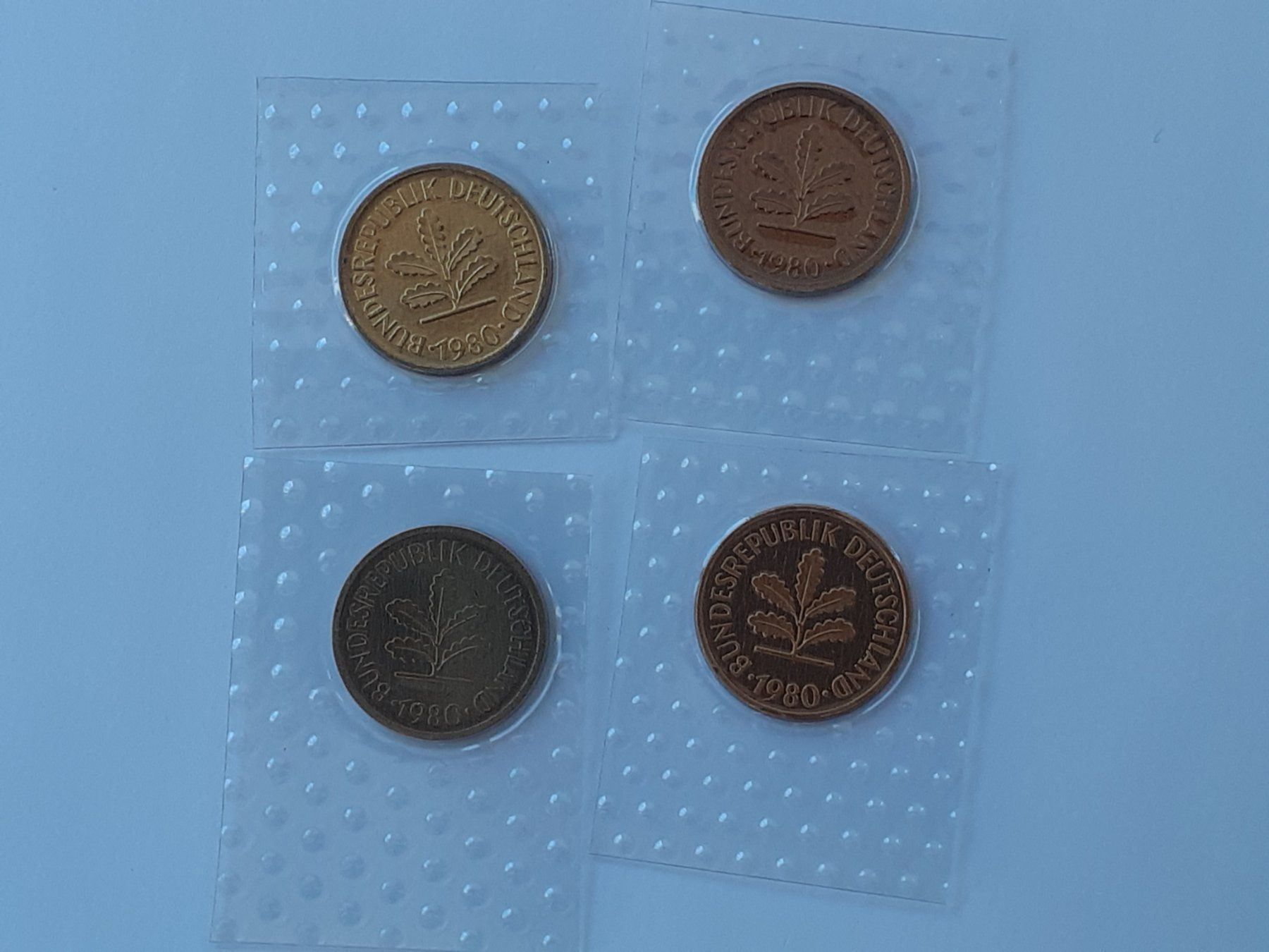 Alle Münzen: 4x 5 Pfennig 1980 Stgl – Neu (gemäss Beschreibung) aus Pravidondaz von LVtik 1