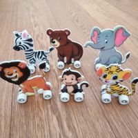 TIere auf Rädern, 6er Set, Tierfiguren, Kinderspielzeug