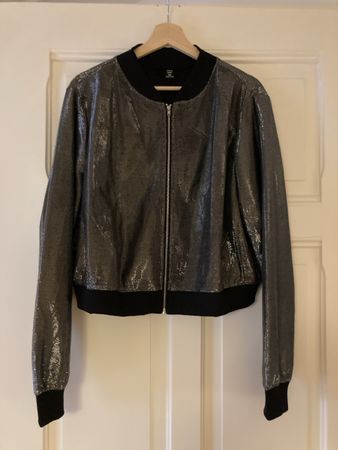 Shein Curve Jacke, Silber Glitzer, Grösse 2XL, Neuwertig