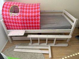 Flexa Bett 90 x 200 cm mit Etagenbett-Erweiterung & Matratze