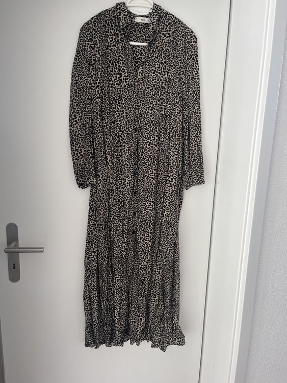 Maxikleid  kurzarm mit Leoprint