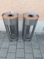 Edelstahl-Feuersäulen sind ca.100 cm Durchmesser von 30cm