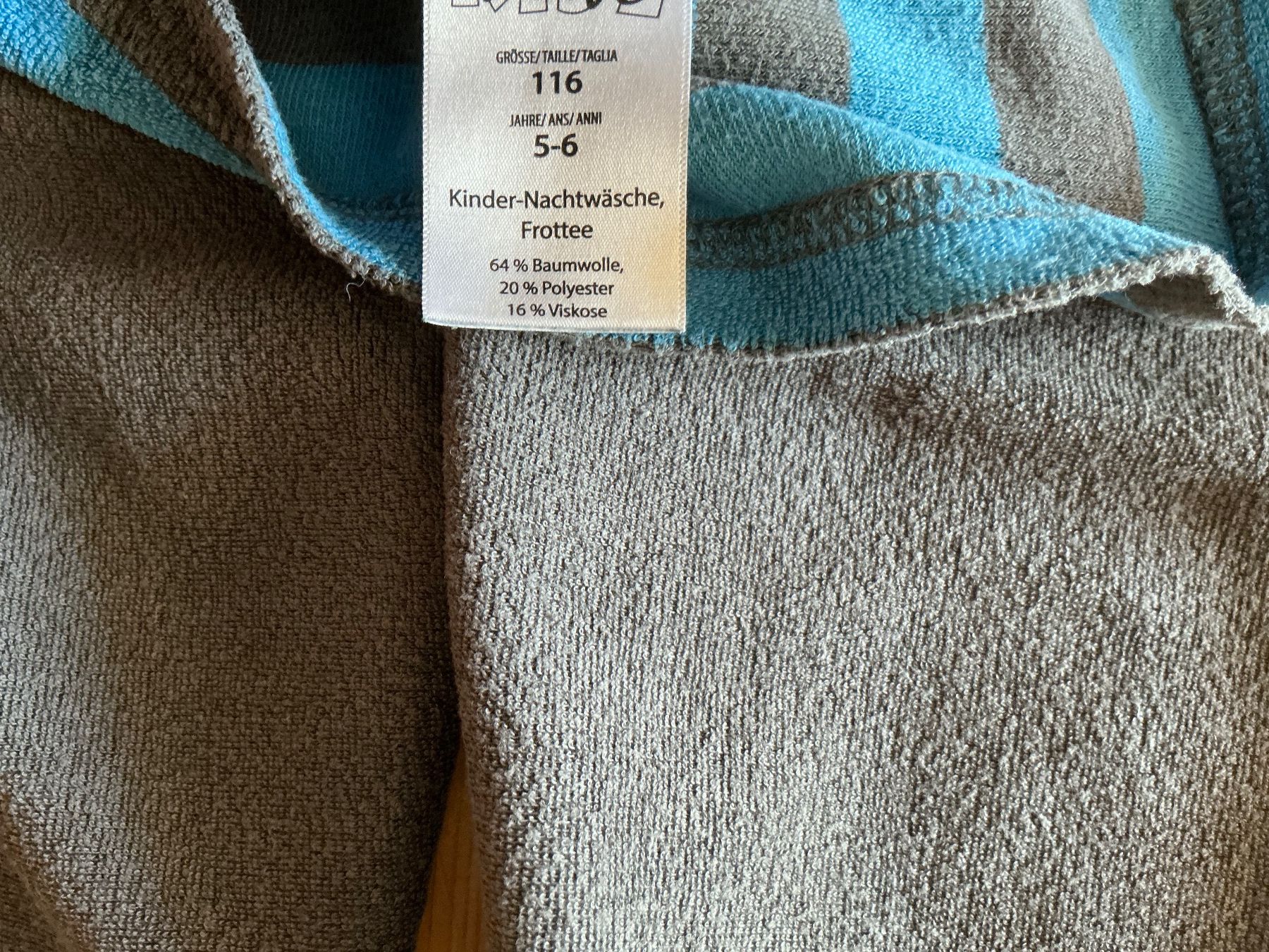 Pigiama & Simili: warmes Frottee - Kinder Pyjama,  Gr. 116 – Usato da Aesch BL venduto da Fortexx 1