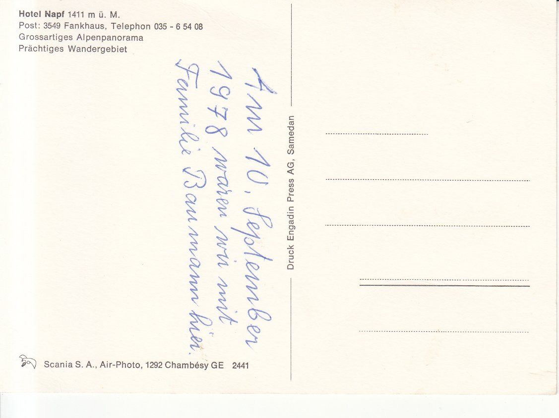 Cartoline postali: Napf 1978 – Usato da Bürglen TG venduto da StampGraf 1
