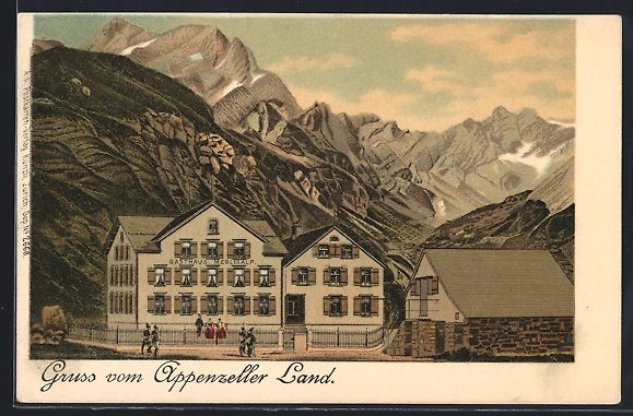 Cartoline postali: Appenzell, Gasthaus Meglisalp – Usato da Berlin venduto da bartko-reher