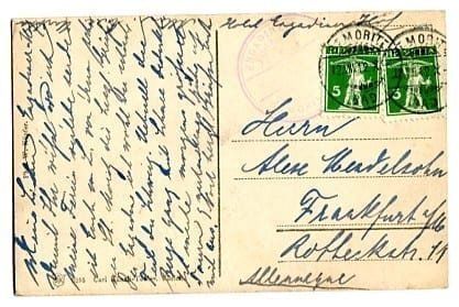 Cartoline postali: St. Moritz mit Piz della Margna – Usato da Ottikon b.Kemptth. venduto da Neptun1974 1