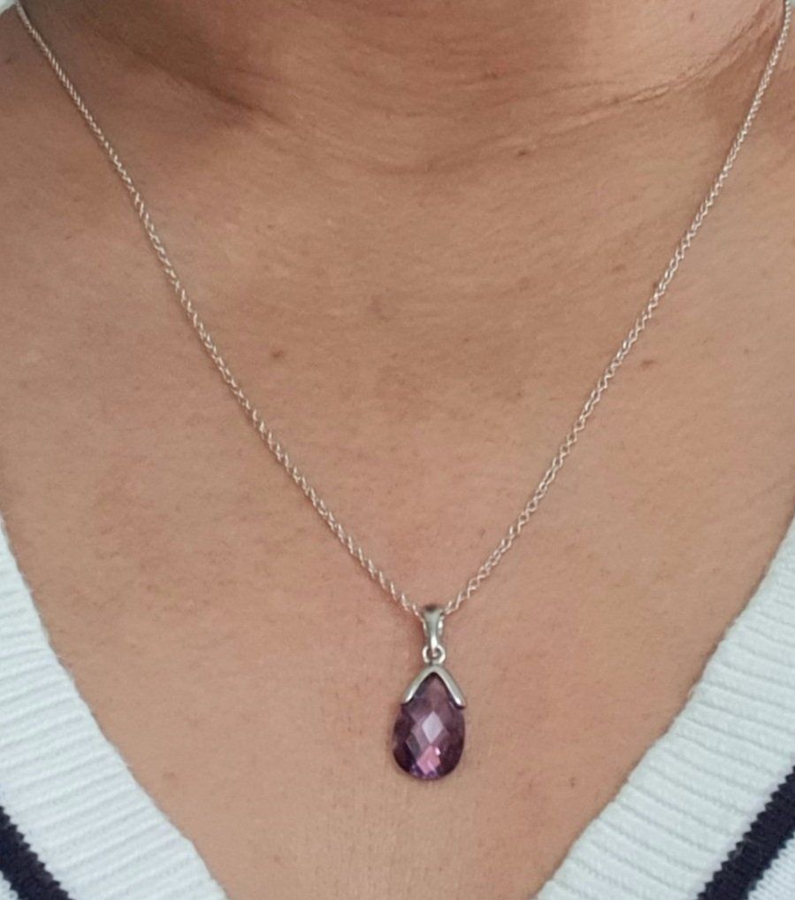 Anhänger: Silber 925 Anhänger - Tropfenform Amethyst – Neu und originalverpackt aus Uetikon am See von Coralreef 4