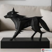 Shadow Prism Fox - Geometric Fox Sculpture - 3D Printed