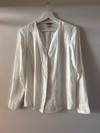 H&M Bluse, Gr. 36, Weiss-Crème
