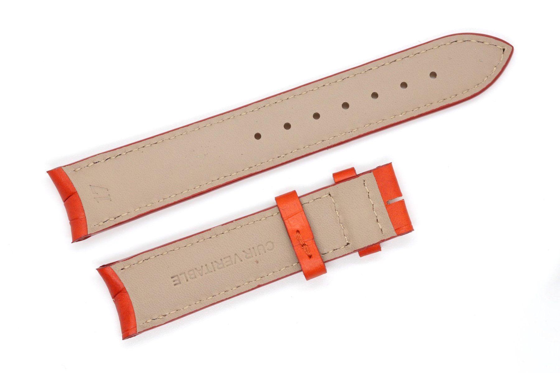 Orologi: Lederband 17mm Orange-Braun – Nuovo (secondo la descrizione) da Reinach BL venduto da Han-Numismatik 1