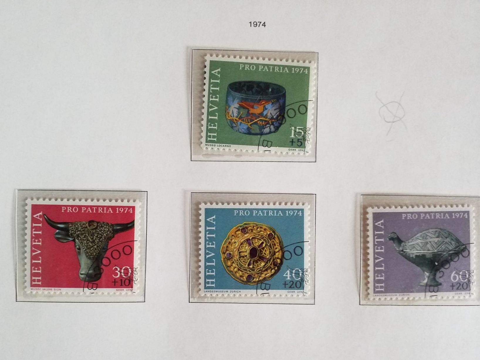 Tous les timbres: 1974 Pro Patria Satz Ersttag Eckstempel – Neuf (Voir description) à Baden par Eggi