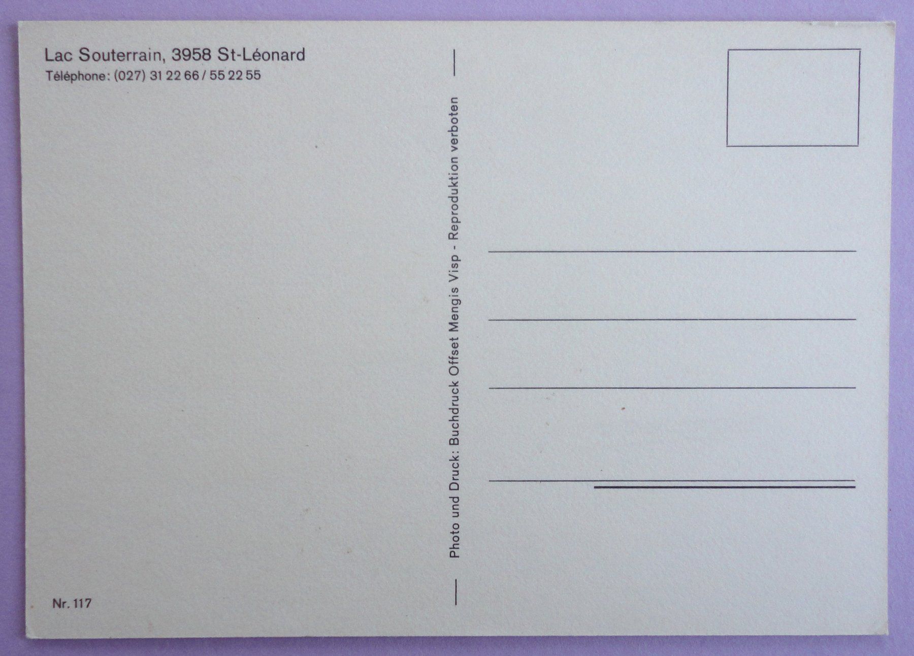 Cartoline postali: Lac Souterrain, St-Léonard – Usato da Fétigny venduto da Billy2miny 1