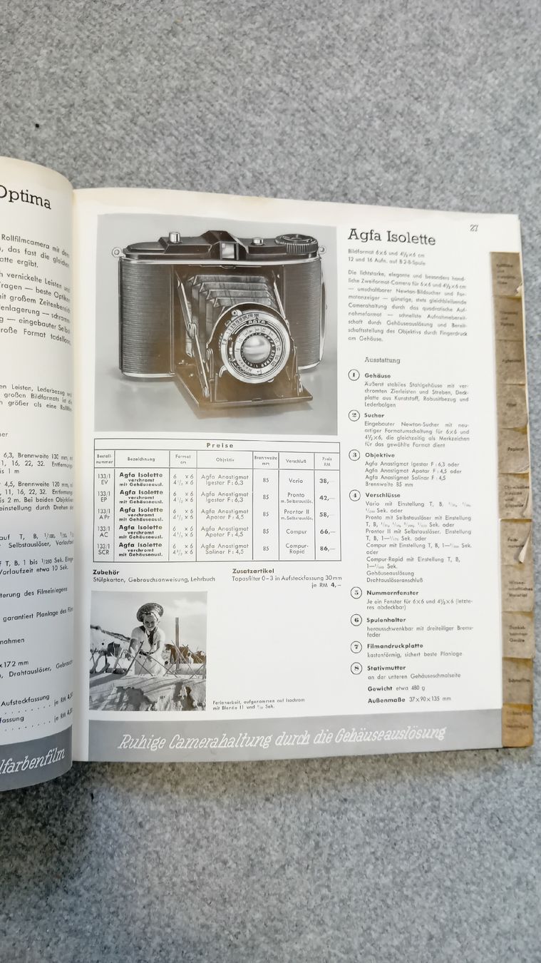 Documenti: AGFA Hauptkatalog 1939, 100 Seiten – Usato da Murten venduto da fotorothen 2