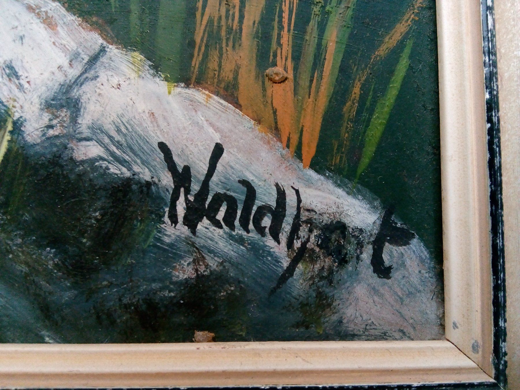 Gemälde: Landschaftsgemälde mit Bergsee signiert Waldhart – Gebraucht aus Ernetschwil von Cob1998 6
